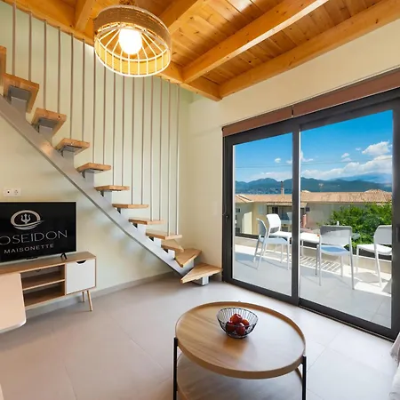 Poseidon Sea View Maisonette With Pool בית נופש